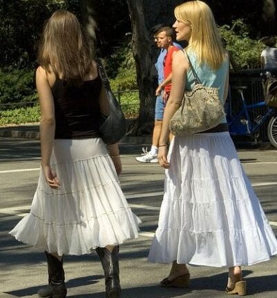 Beauty of a woman in a skirt