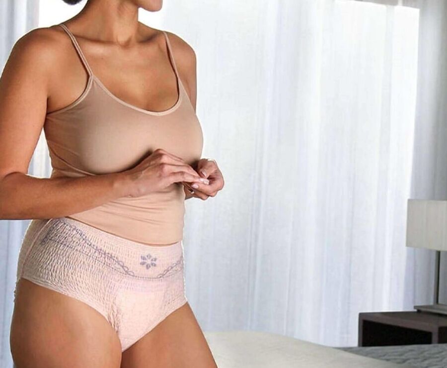 Women wearing Depends panties