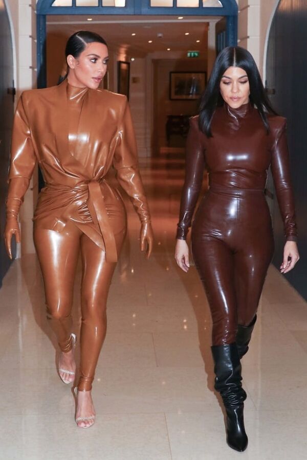 Kim and Kourtney in Latex