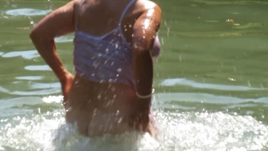 Mature Russian women bathe in cold water