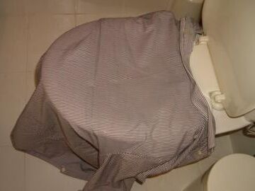 blue striped blouse pissed