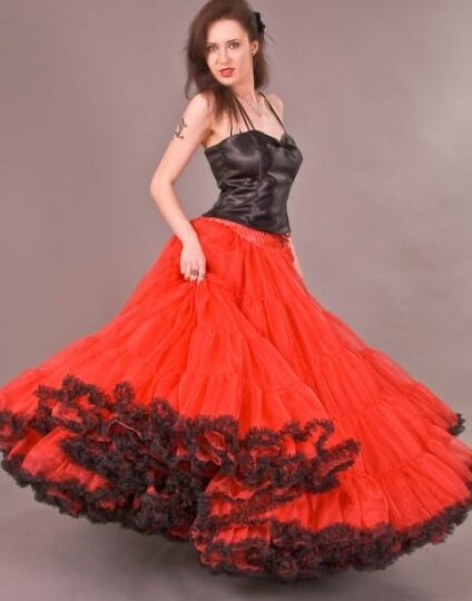 Beauty of a woman in a skirt