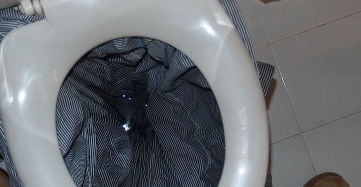 blue striped blouse pissed