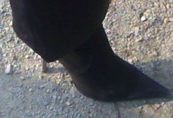 Legs, shoes, pantyhose of ex-GF