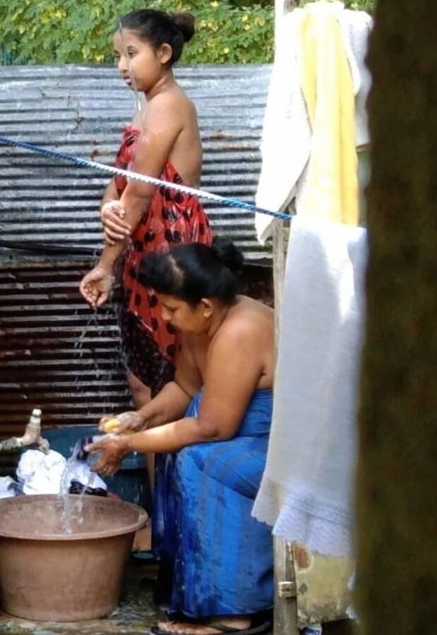 aunty bathing