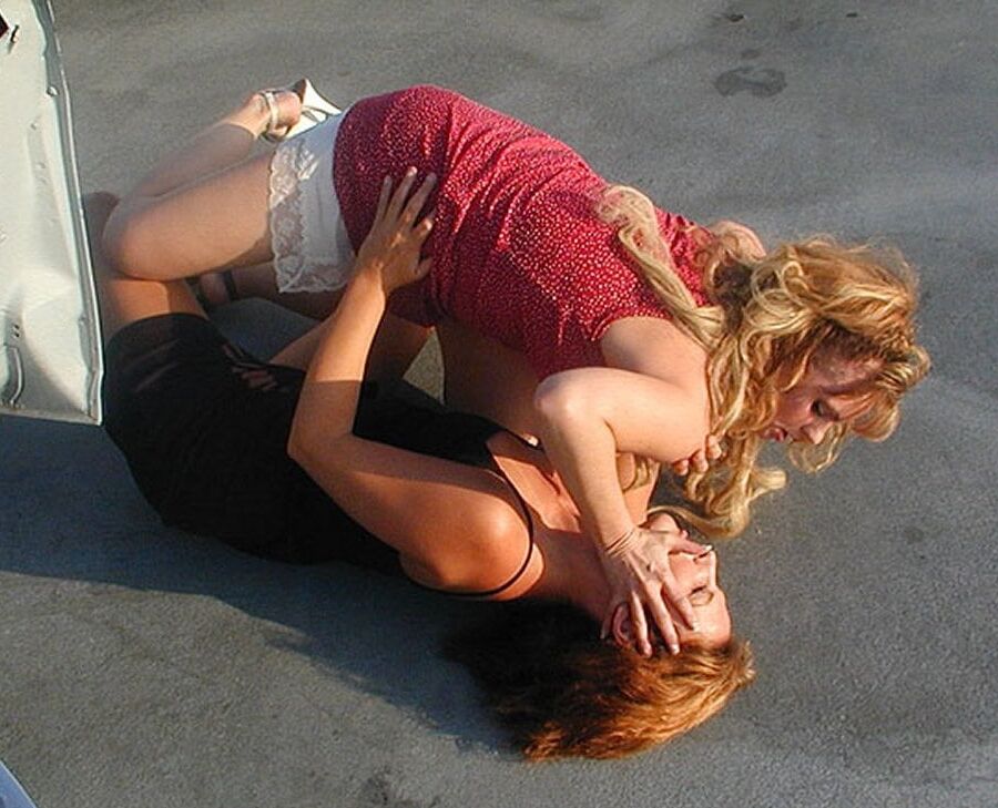 Catfighting in Sexy Slips Lingerie And More