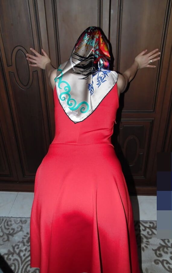 Red Dressed Hijab Turkish