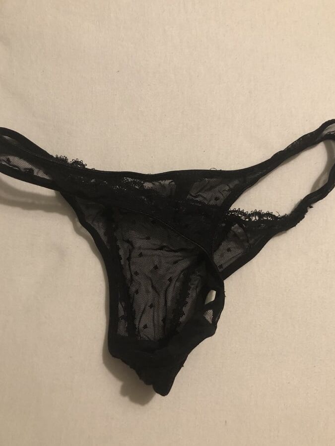 Colleagues tiny black thong