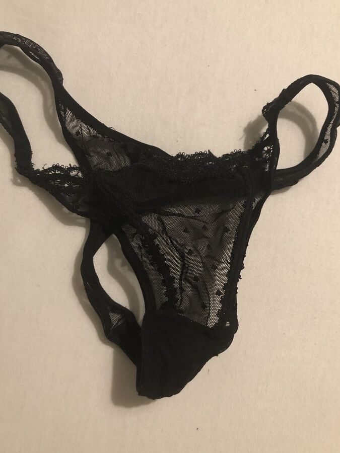 Colleagues tiny black thong