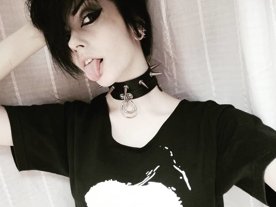 Sexy Alternative Emo Girl With Long Tongue