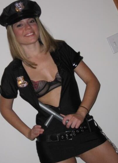 Amateur blonde fancy dress undress!!