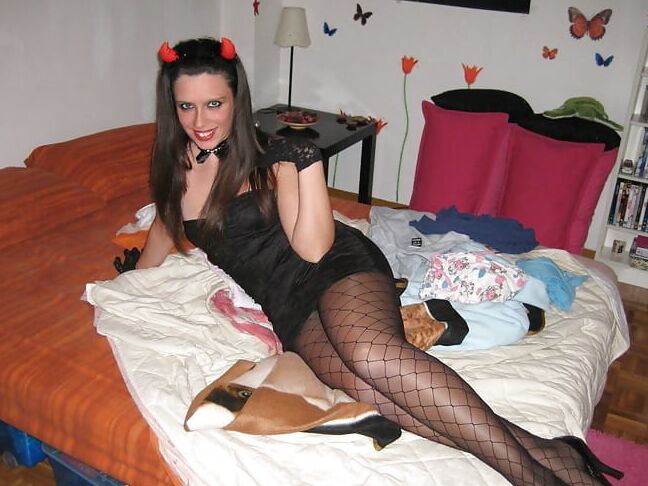 Slut wife pantyhose dressed