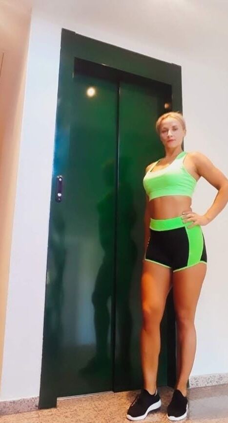 Ely in tight leggings