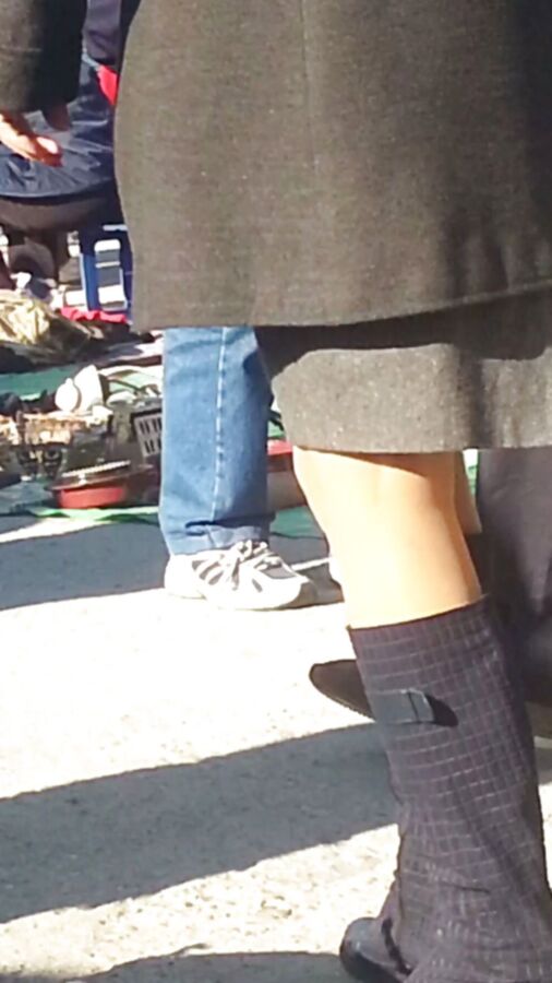 Mature gray skirt