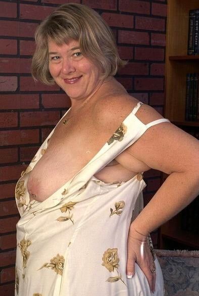Mature hanging breast