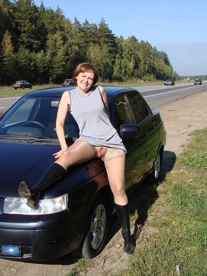 Woman and car