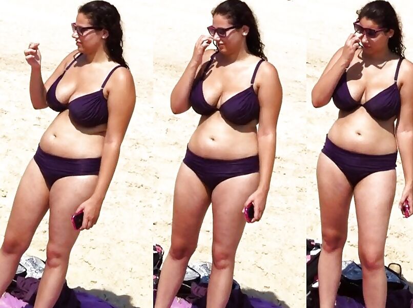 Big tits on the beach