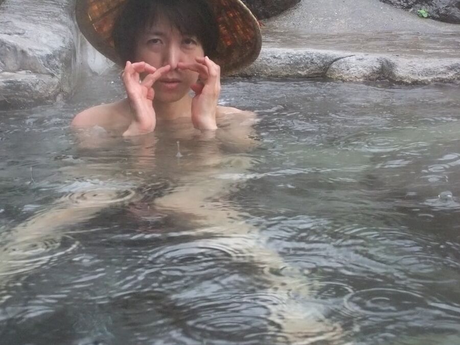 Japanese wife Shizuko outdoor bathing