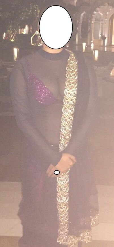 Desi Wife transparent saree with Bra