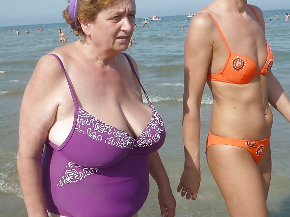Big tits on the beach