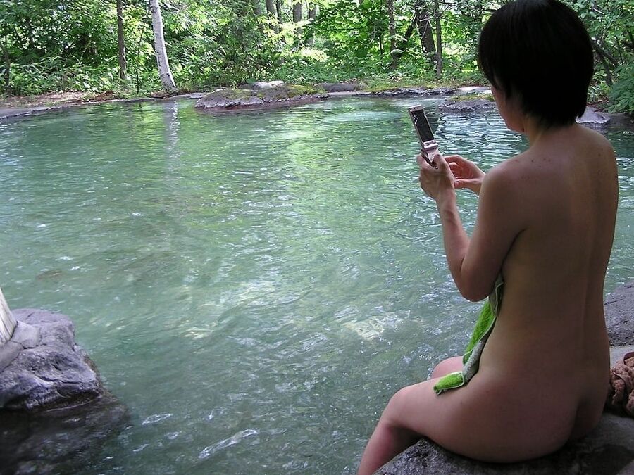 Japanese wife Shizuko outdoor bathing