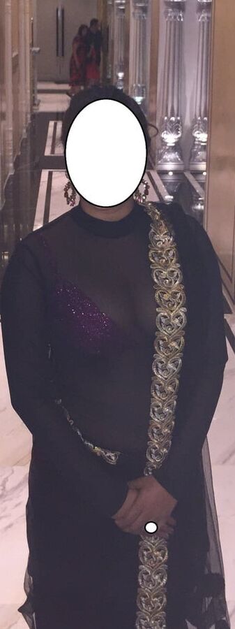 Desi Wife transparent saree with Bra