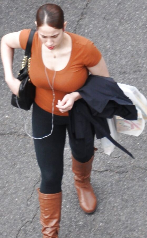 cute girl in miniskirt, big boobs