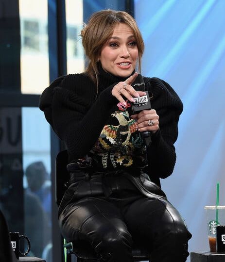 Jlo in leather and leggings