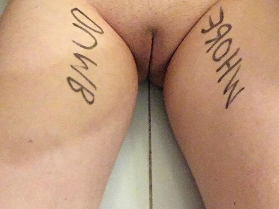 Slave with floppyy udders humiliates herself