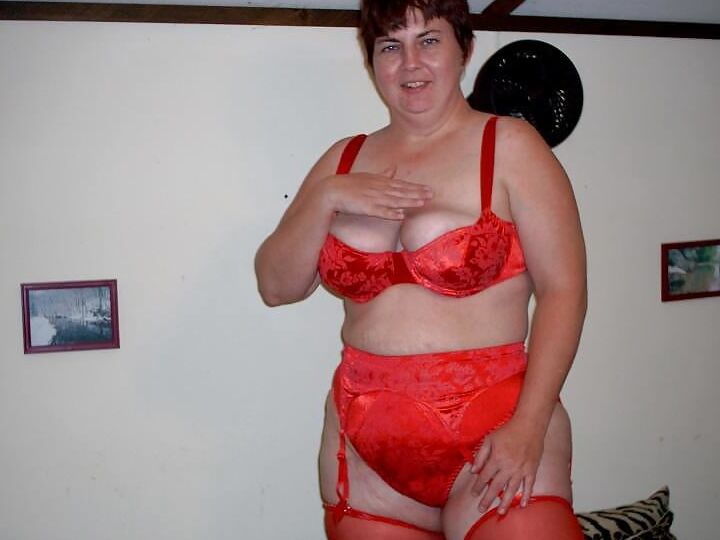 Mature Women in Red Bras