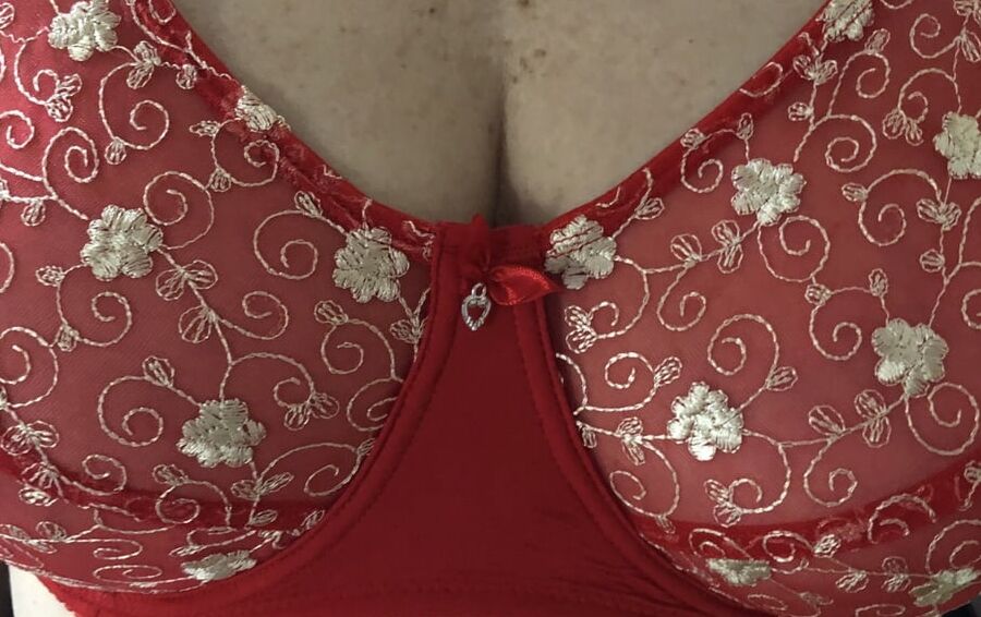 Mature Women in Red Bras