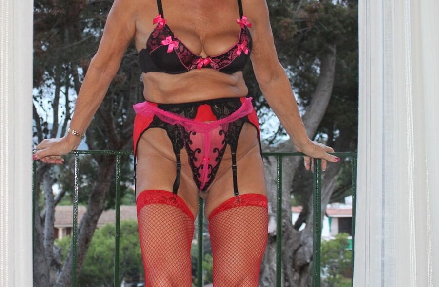 sexy in red stockings