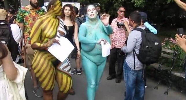 Bodypainted Curvy Thick Ebony
