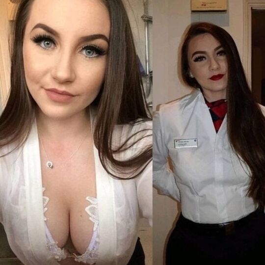 dressed undressed stewardesses