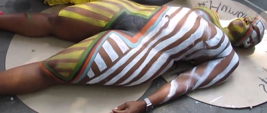 Bodypainted Curvy Thick Ebony