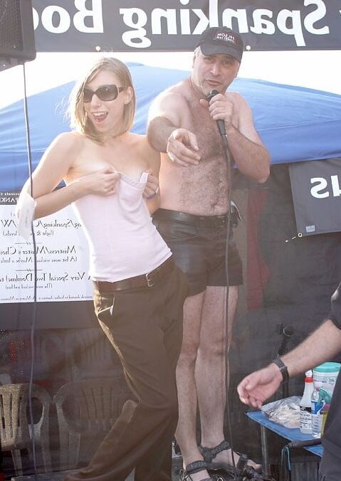 Girl getting a back flogging at Folsom Fair
