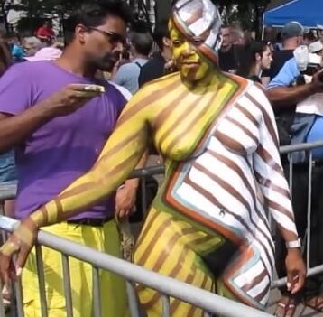 Bodypainted Curvy Thick Ebony