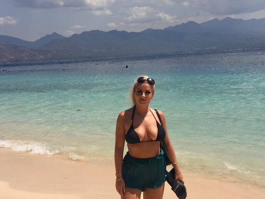 British Busty Amateur Blonde Topless In And Outdoor