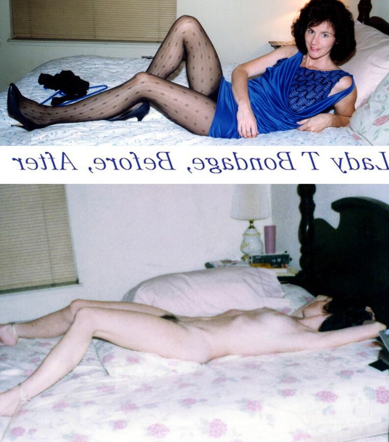 Lady T Bondage party MILF before after