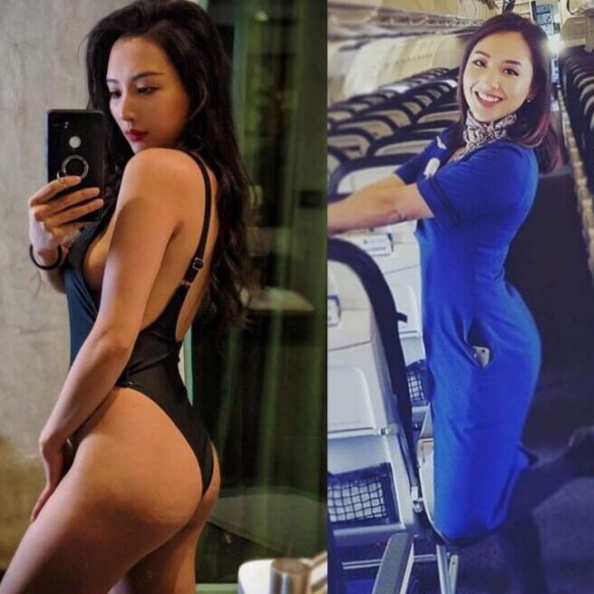 dressed undressed stewardesses