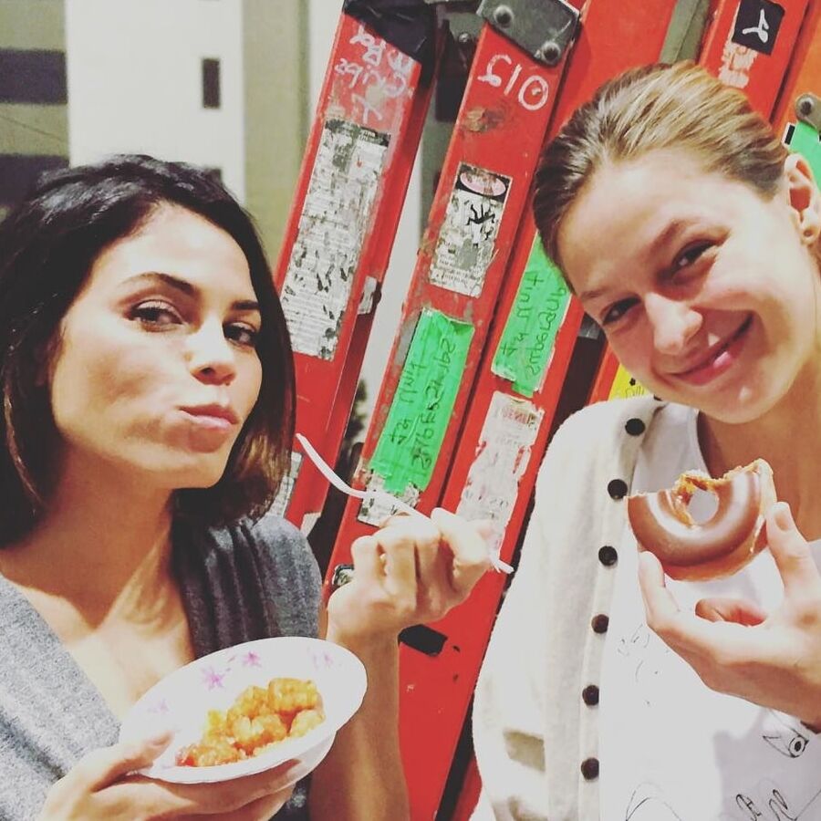 Melissa Benoist with food
