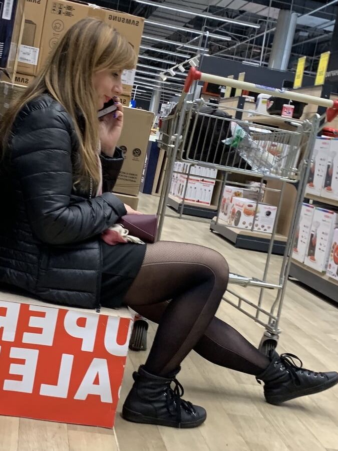 Lady beauty foot in pantyhose