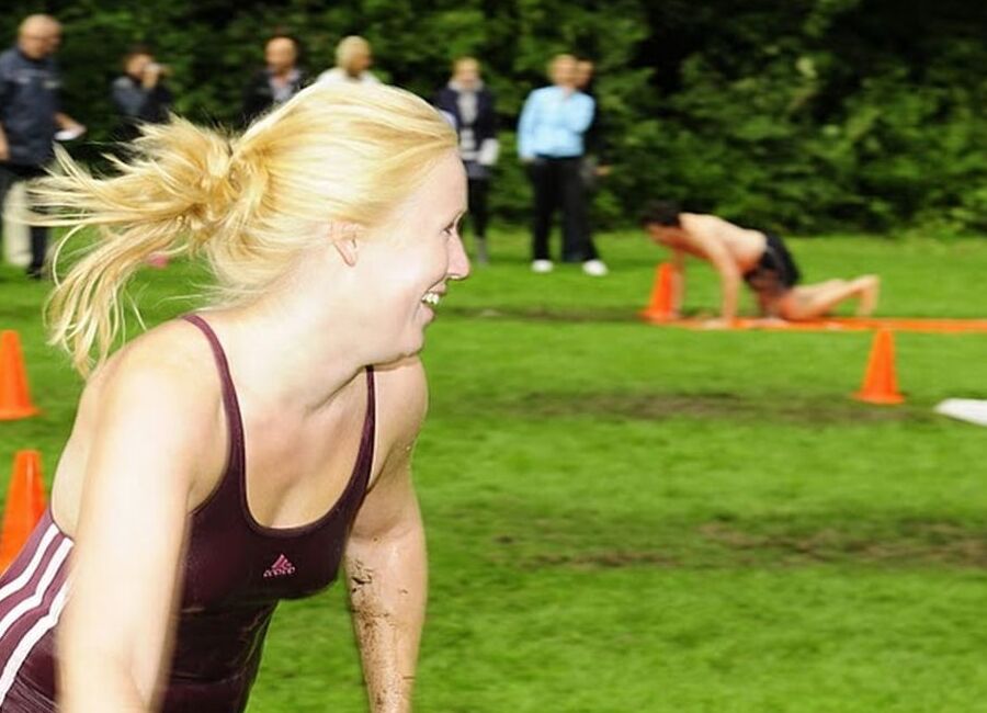 Women in Adidas sports swimsuits