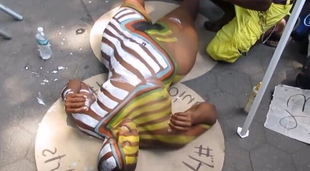 Bodypainted Curvy Thick Ebony