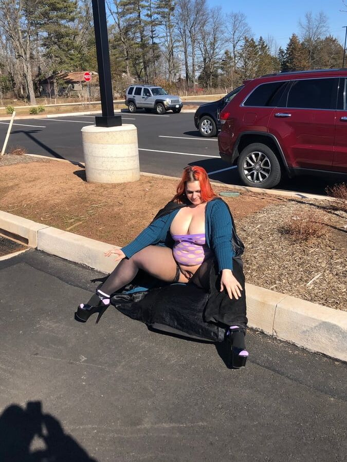 posing outside