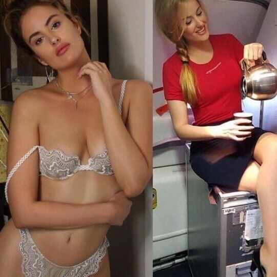 dressed undressed stewardesses