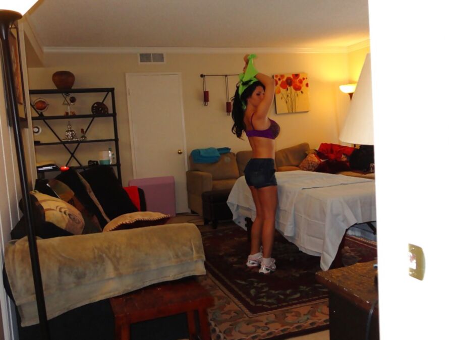 Girl prepares herself for punishment