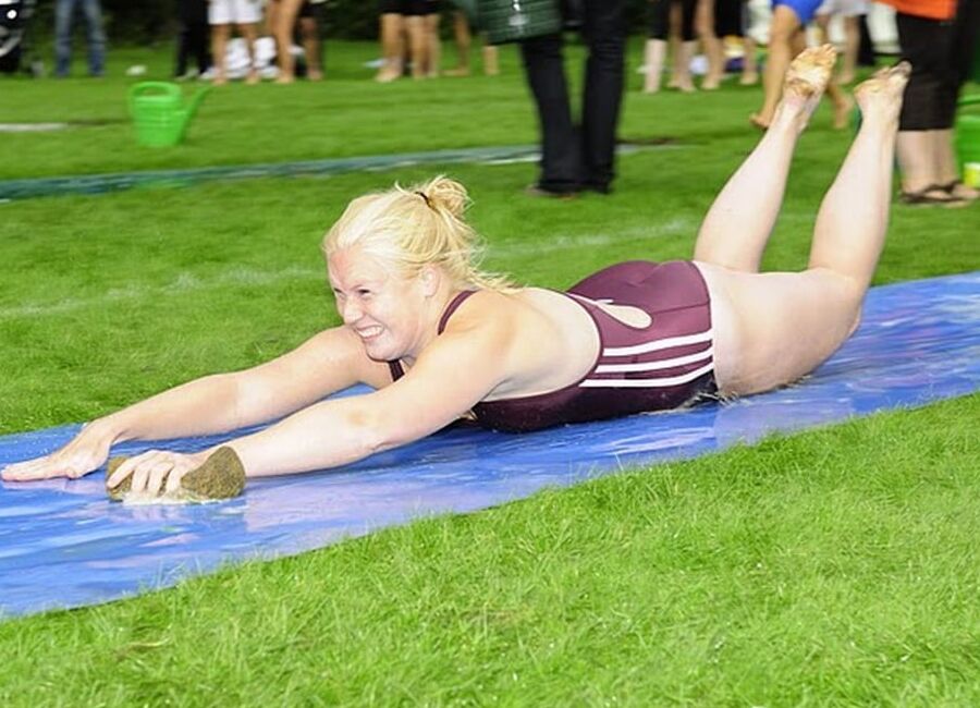 Women in Adidas sports swimsuits