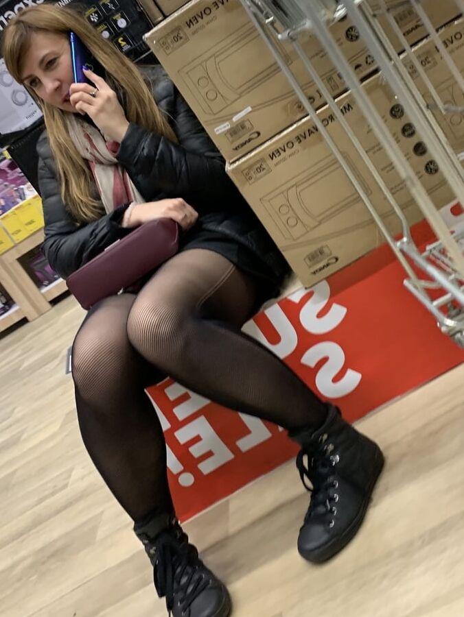 Lady beauty foot in pantyhose