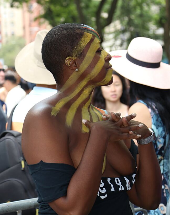 Bodypainted Curvy Thick Ebony